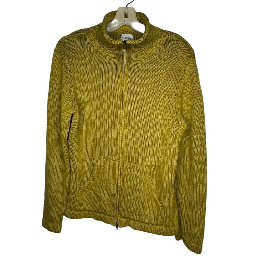Chico's Heavyweight Zip Cardigan Sweater